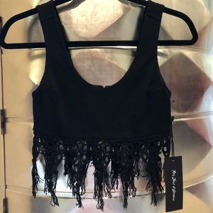 FOR LOVE AND LEMONS - Black crop top